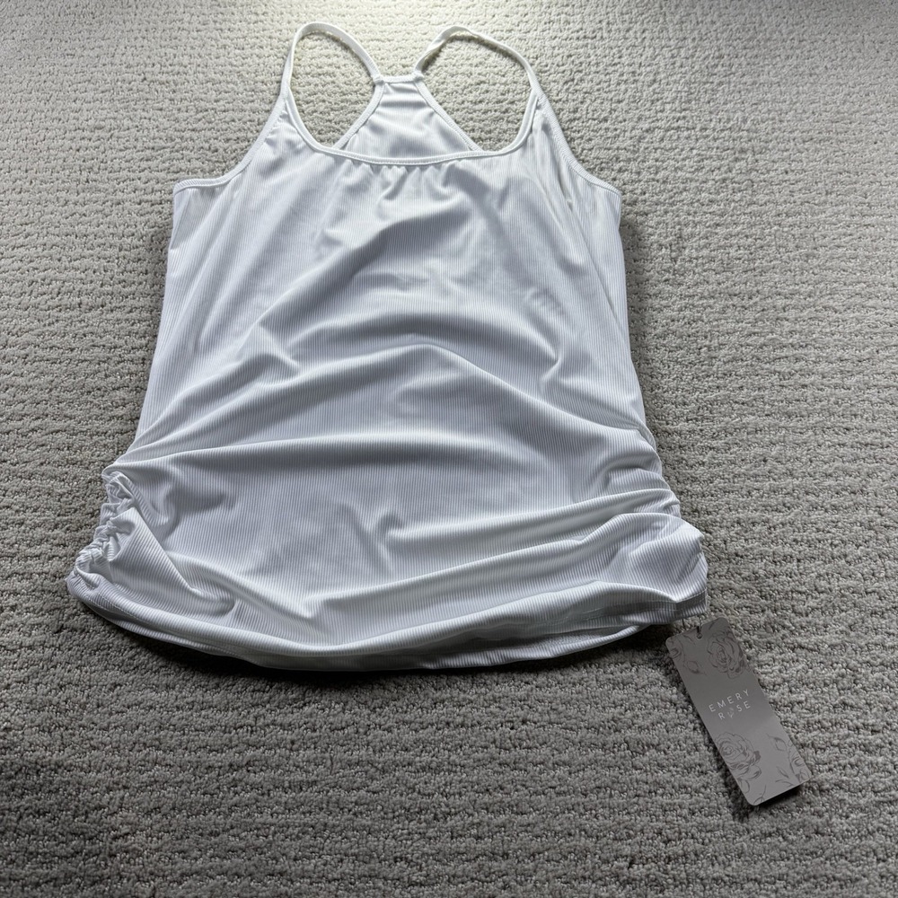 Emery Rose‎ NWT Ribbed Drive Wear Side Conch Racer A K Tank Top Size L